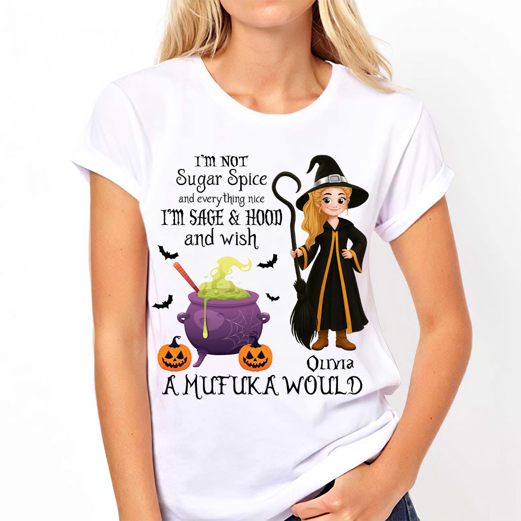 Je ne suis pas du sucre, des épices et tout ce qui est gentil - T-shirt et sweat à capuche de sorcière personnalisés