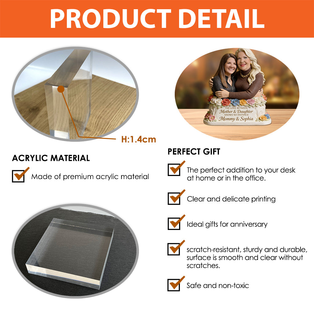 L'amour entre une mère et sa fille - Plaque acrylique personnalisée pour maman