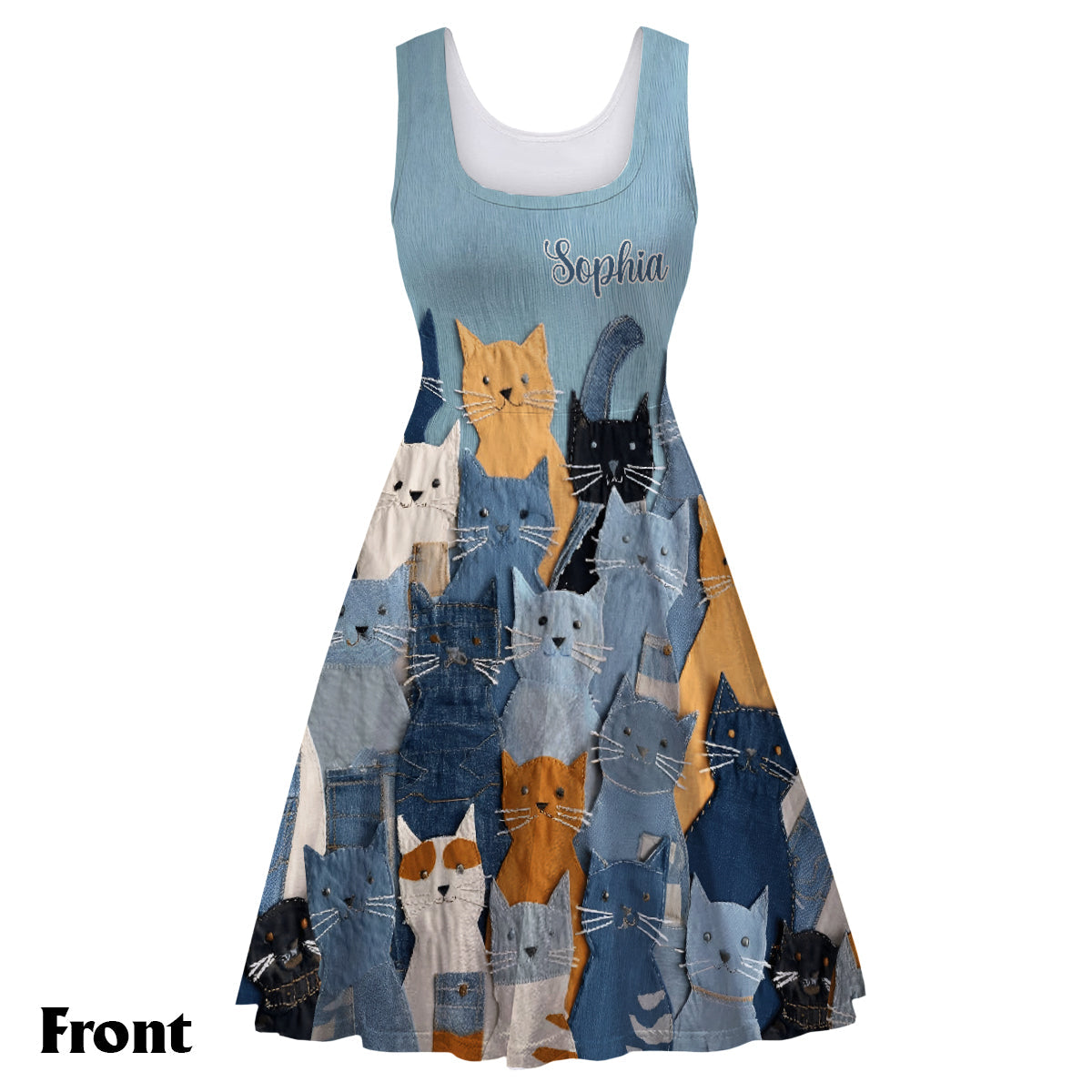 Robe sans manches personnalisée pour une fille qui aime les chats