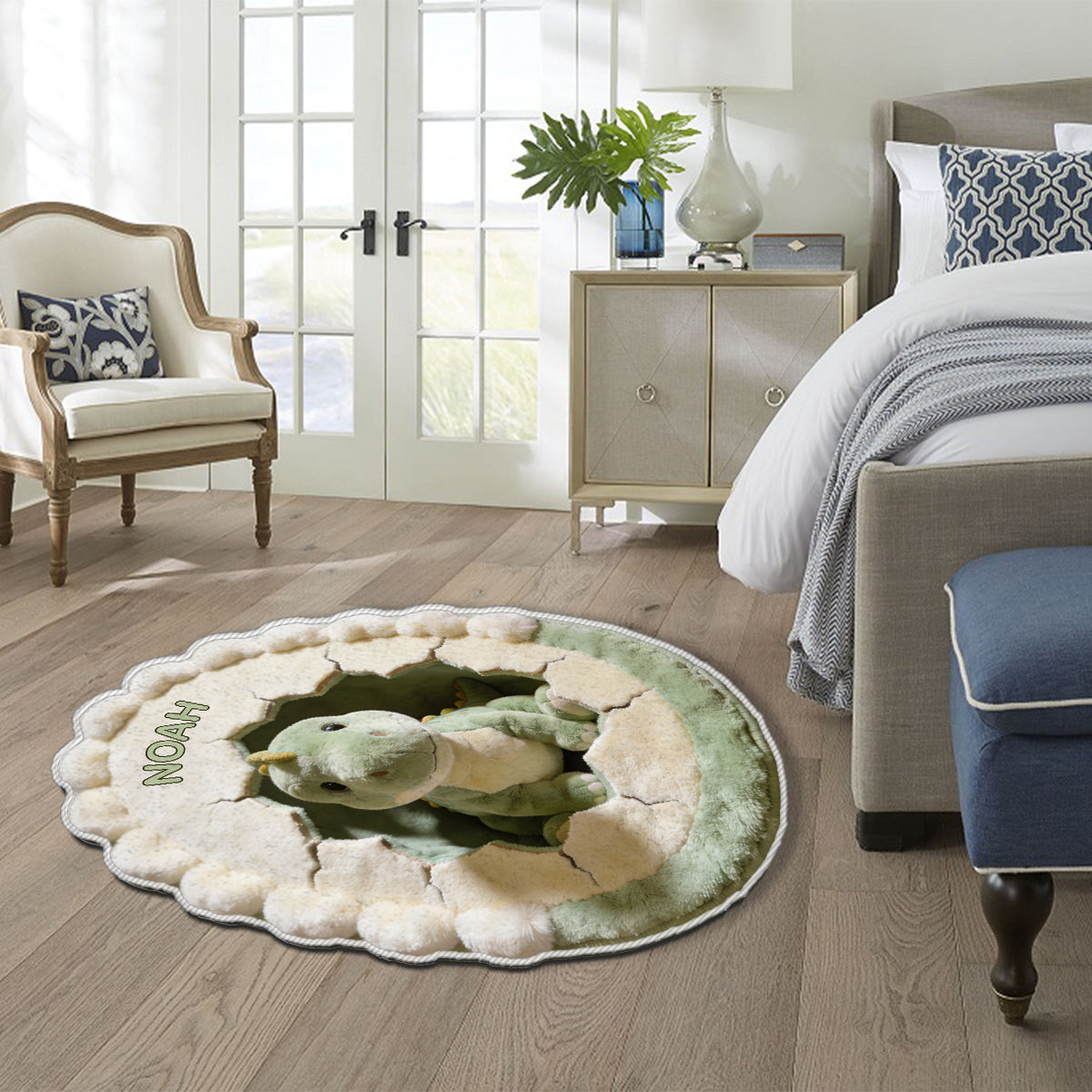 Décor de Chambre d'Enfant - Dinosaure ou Licorne - Tapis Personnalisé Antidérapant