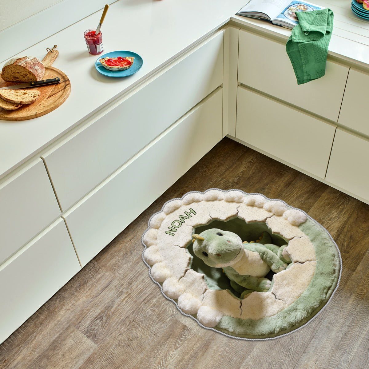 Décor de Chambre d'Enfant - Dinosaure ou Licorne - Tapis Personnalisé Antidérapant