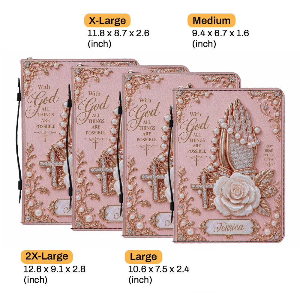 I Pray To God - Personalized Christian Leather Bible Cover Bag
