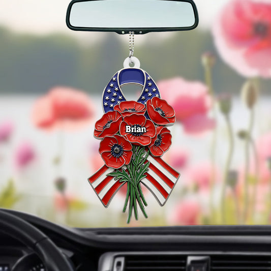 Honor The Fallen - Personalized Veteran Car Ornament
