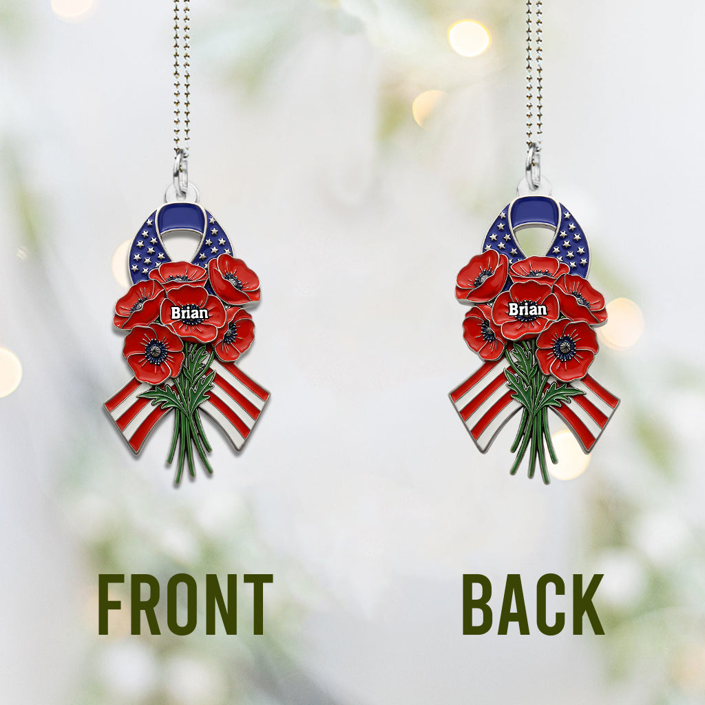 Honor The Fallen - Personalized Veteran Car Ornament