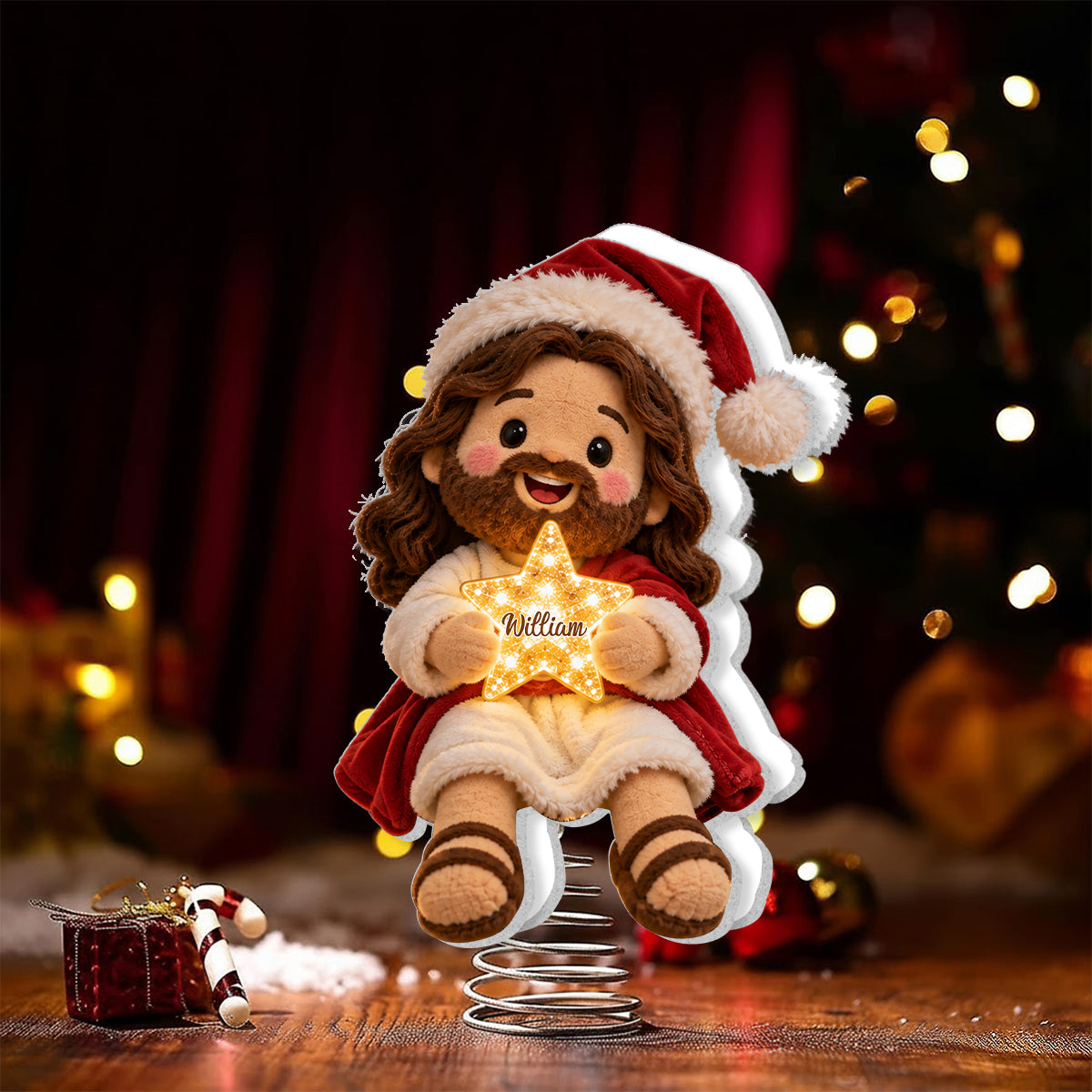 Joyeux Noël - Couronne LED chrétienne personnalisée