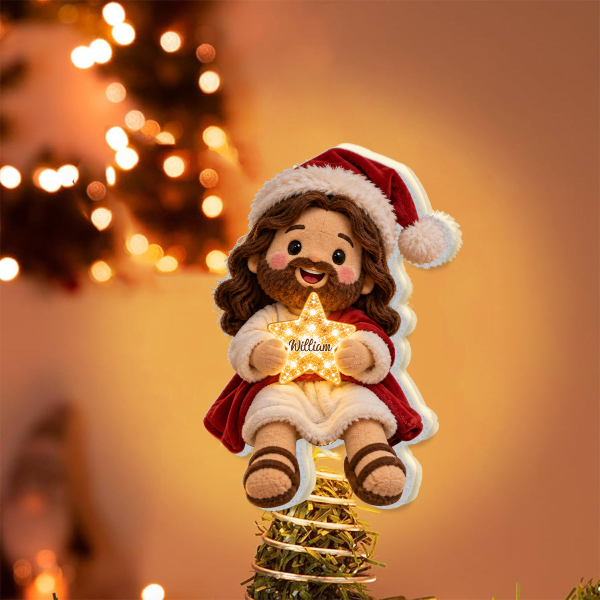 Joyeux Noël - Couronne LED chrétienne personnalisée
