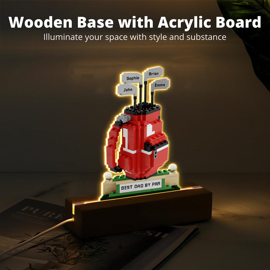Meilleur papa selon le par - Plaque acrylique personnalisée de golf en forme de carte de crédit
