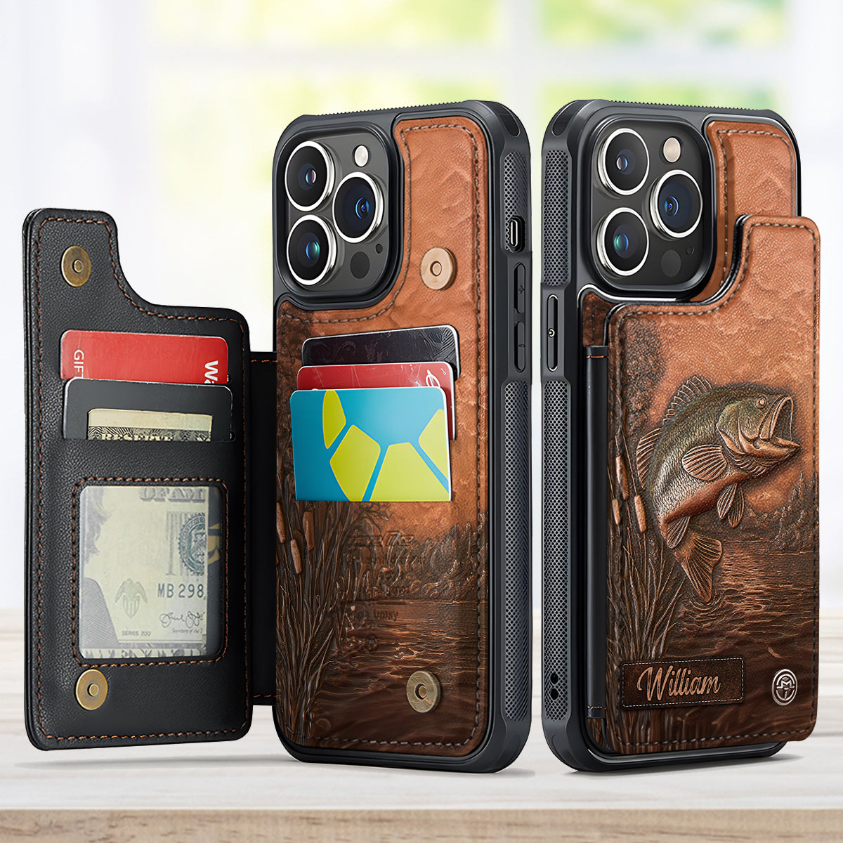 The Best Fisher - Personalized Fishing Fully Printed Wallet Phone Case