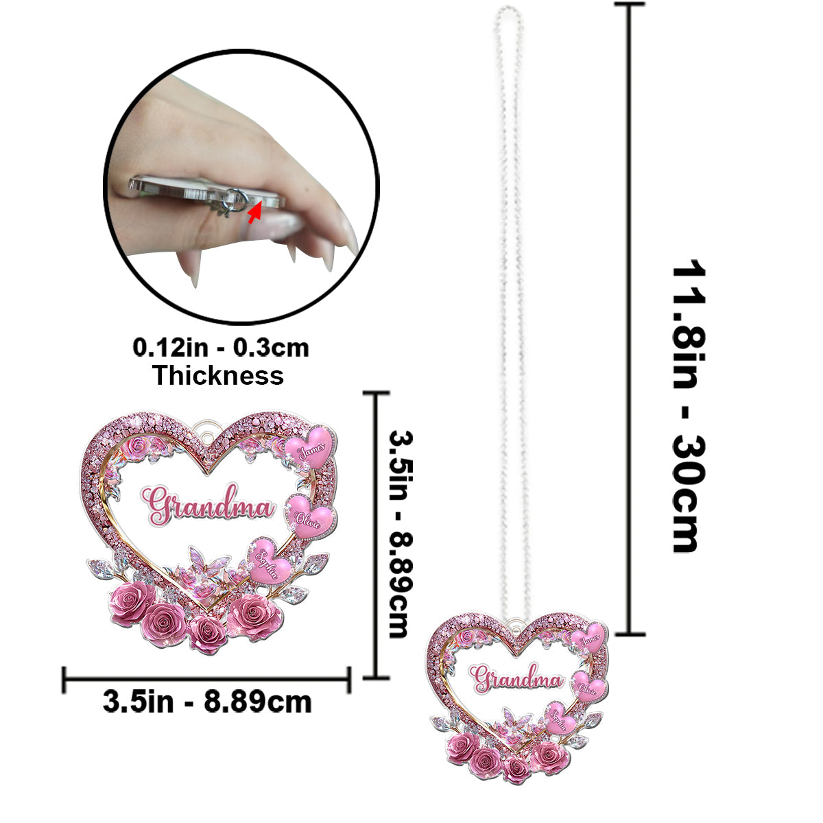 Les chéries de la maman de grand-mère - Ornement de voiture personnalisé en forme de grand-mère