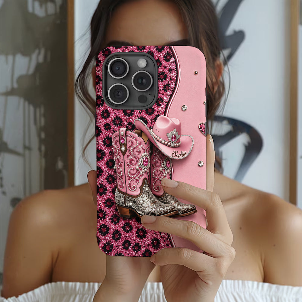 Cowgirl Boots - Personalized Cowgirl Full Print Phone Case