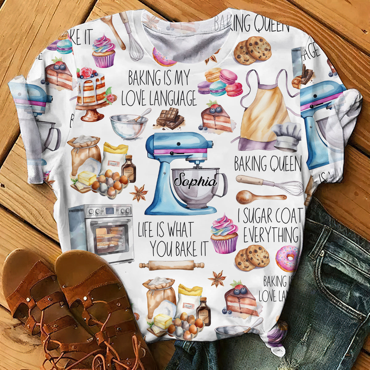 T-shirt personnalisé « La pâtisserie, c'est ma façon d'exprimer mon amour »