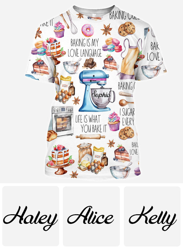 T-shirt personnalisé « La pâtisserie, c'est ma façon d'exprimer mon amour »
