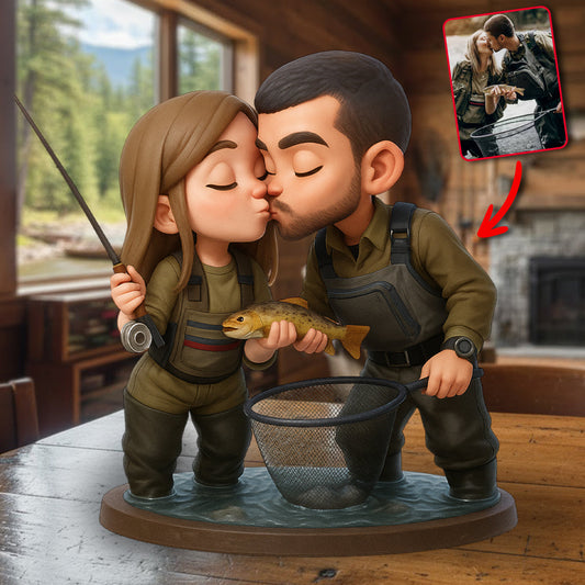 Couple Fishing - Personalized Fishing Custom Shaped Acrylic Plaque