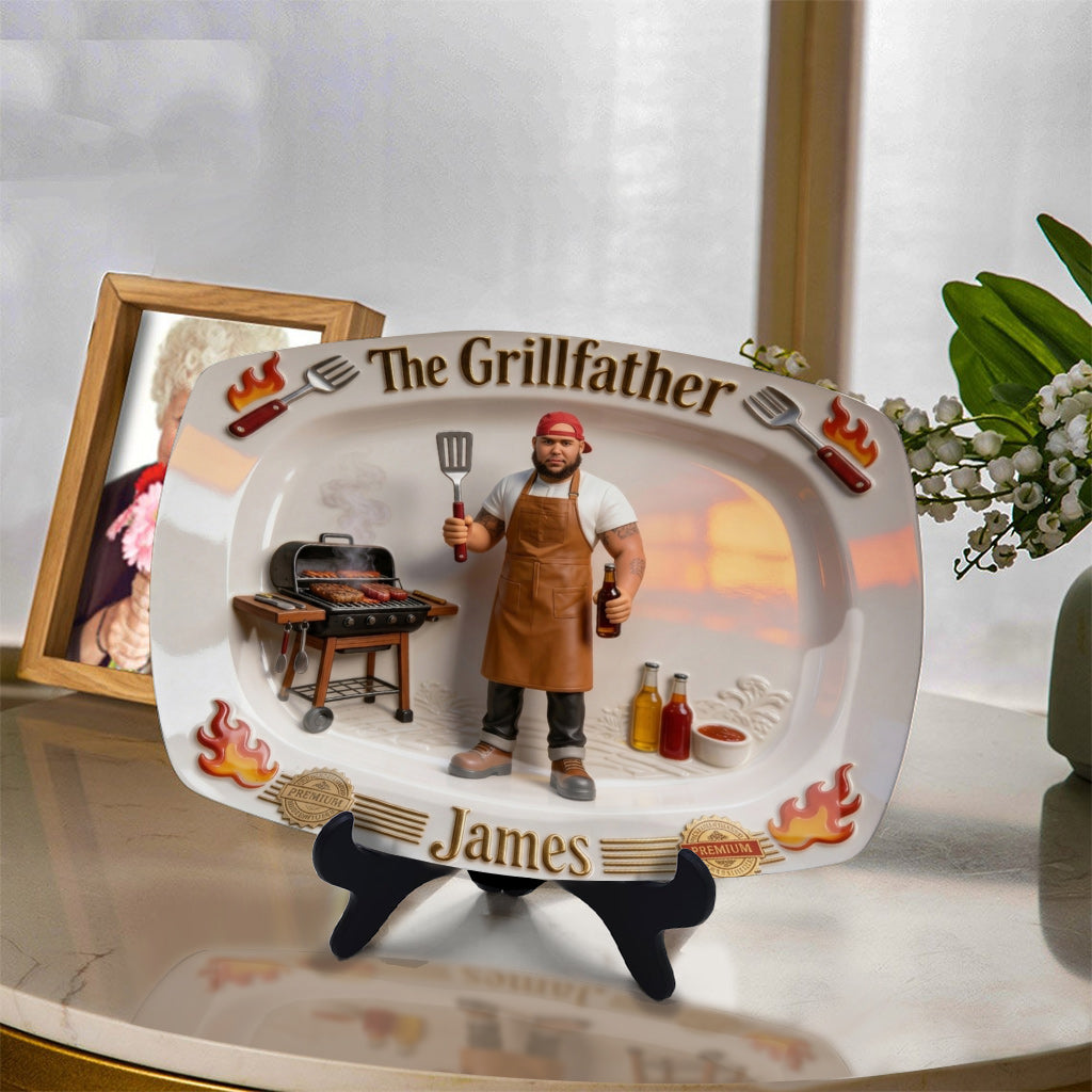 Le Grillfather - Plaque Personnalisée pour Papa