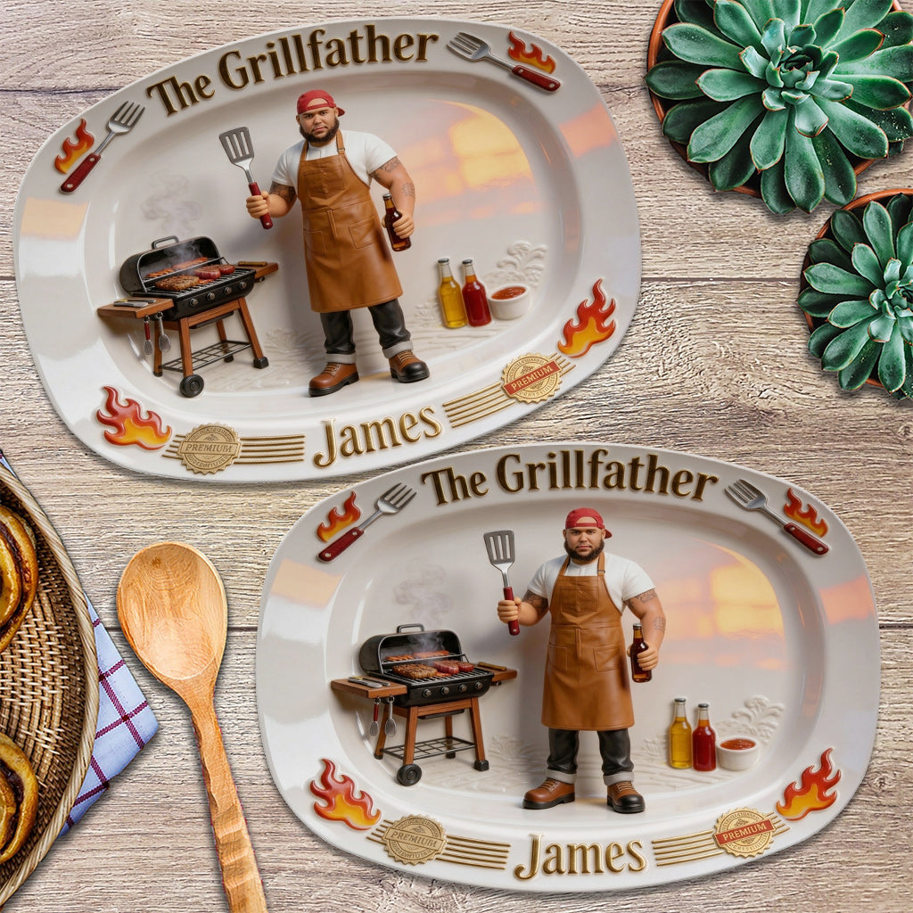 Le Grillfather - Plaque Personnalisée pour Papa