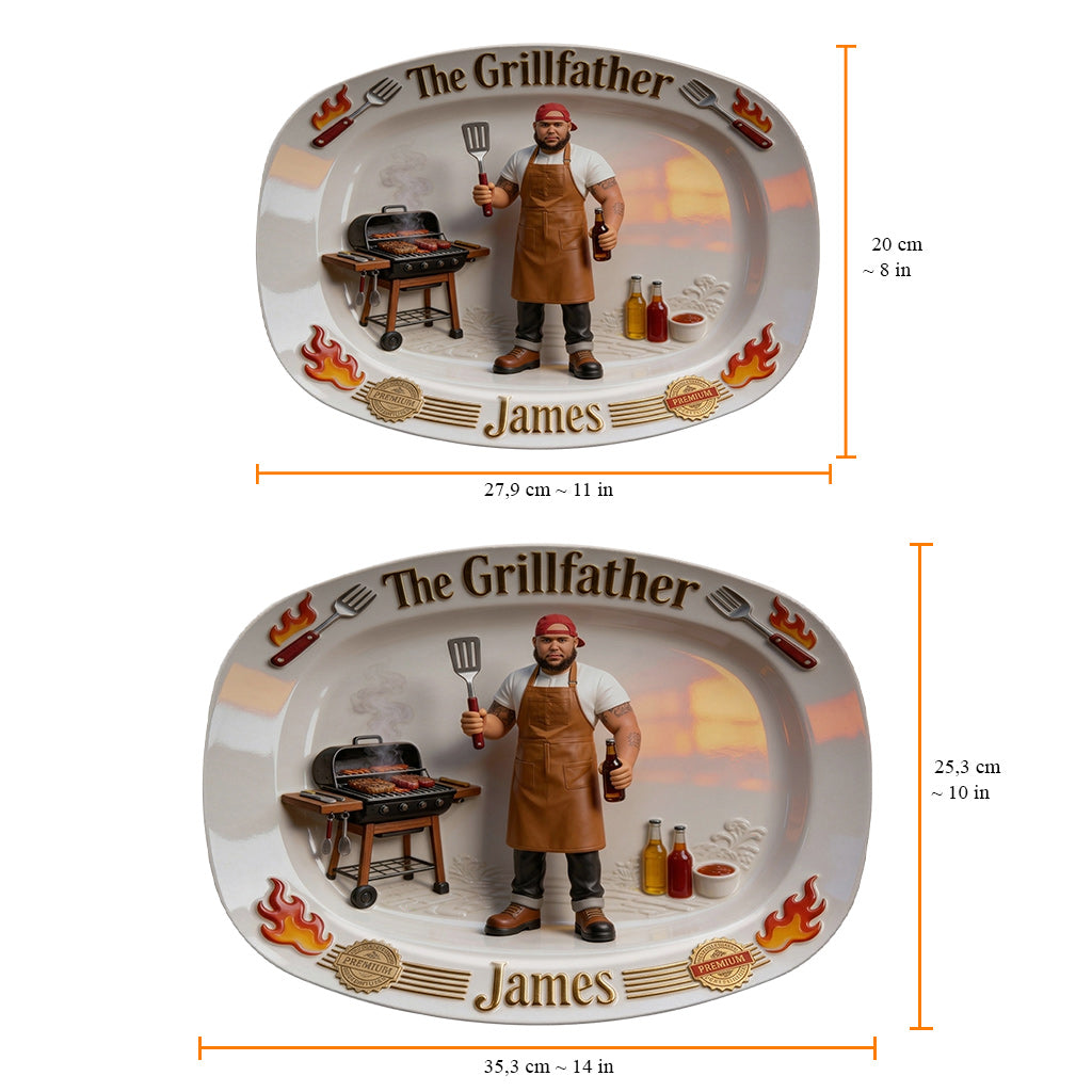 Le Grillfather - Plaque Personnalisée pour Papa