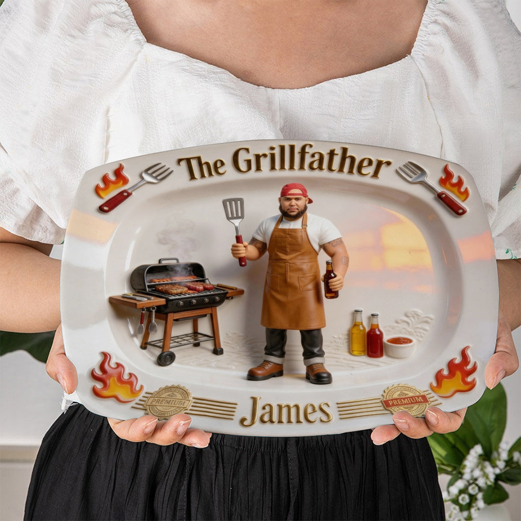 Le Grillfather - Plaque Personnalisée pour Papa