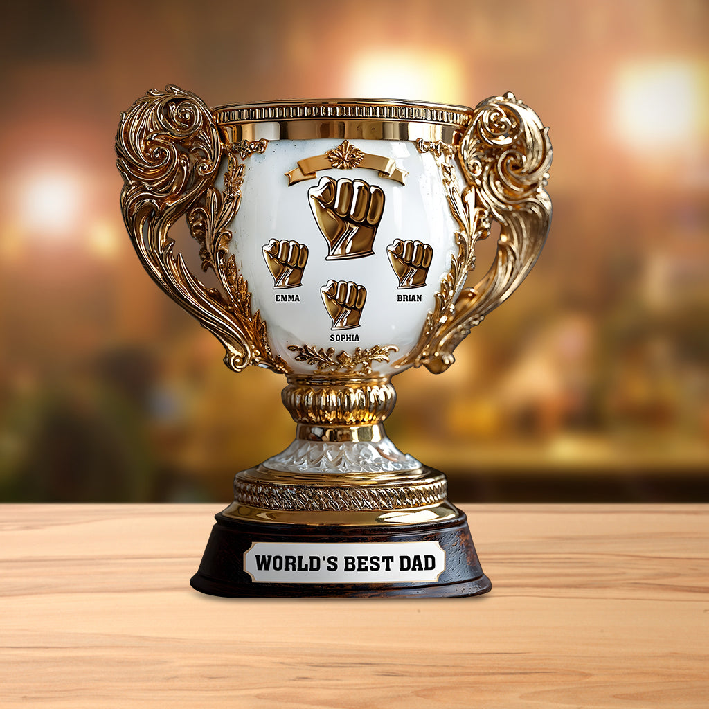 Father Victory Cup Trophy World's Best Dad/ Papa/ Father.... - Personalized Father Custom Shaped Acrylic Plaque