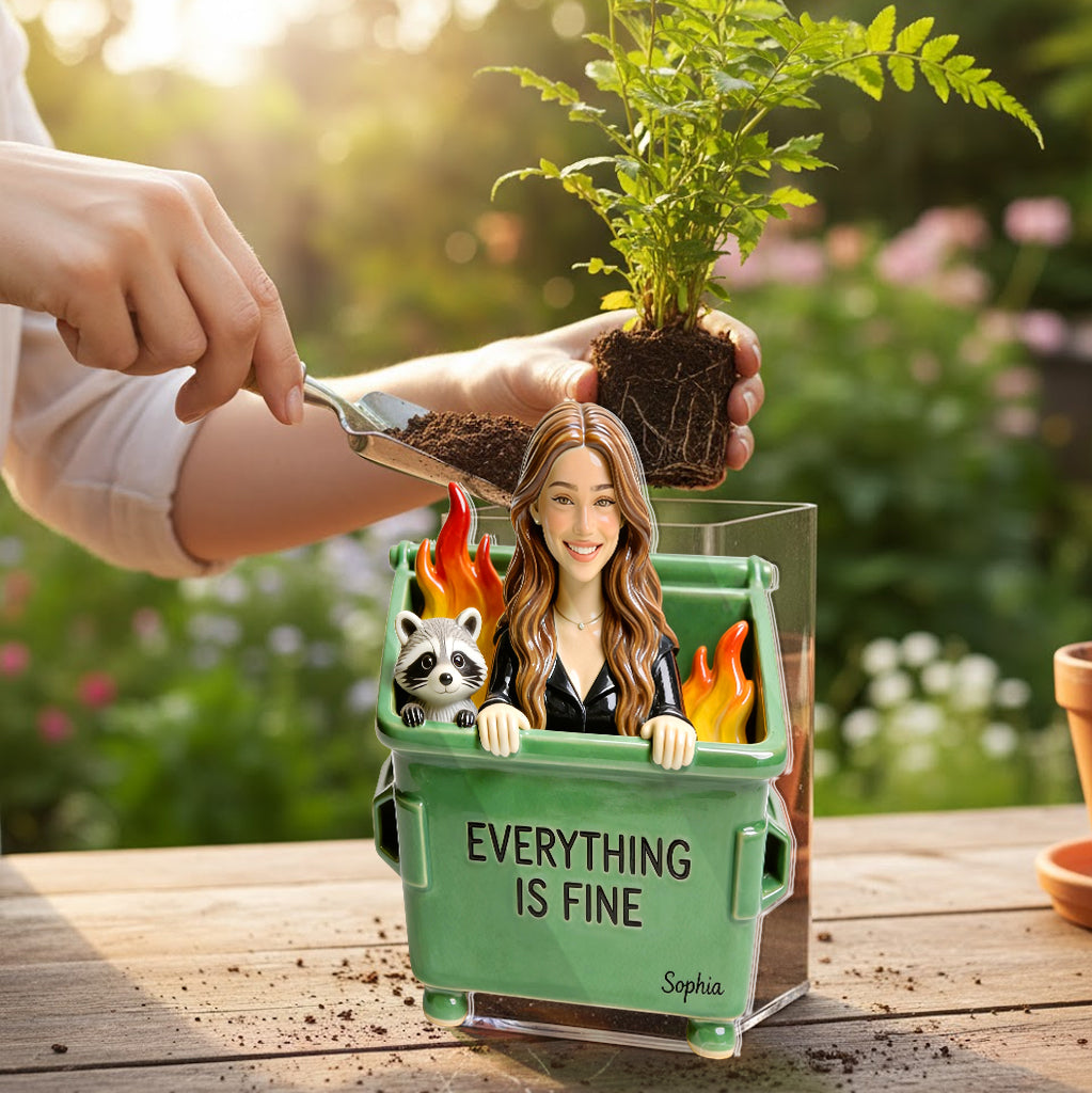 Tout va bien - Pot en acrylique personnalisé pour collègues