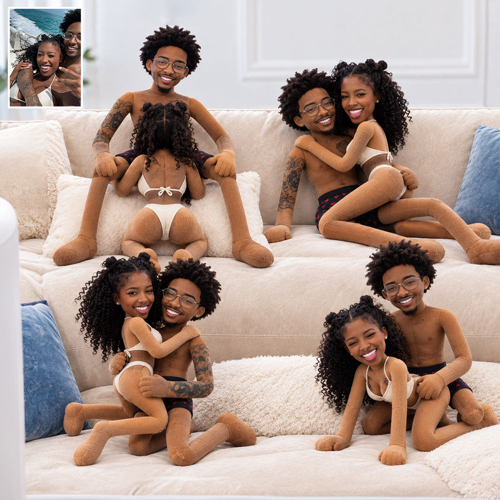 Funny Romantic - Personalized Spicy Couple Posable Plush Doll