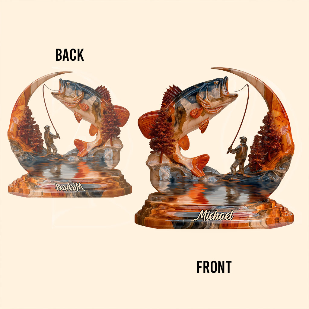 Love Fishing - Personalized Fishing Custom Shaped Acrylic Plaque