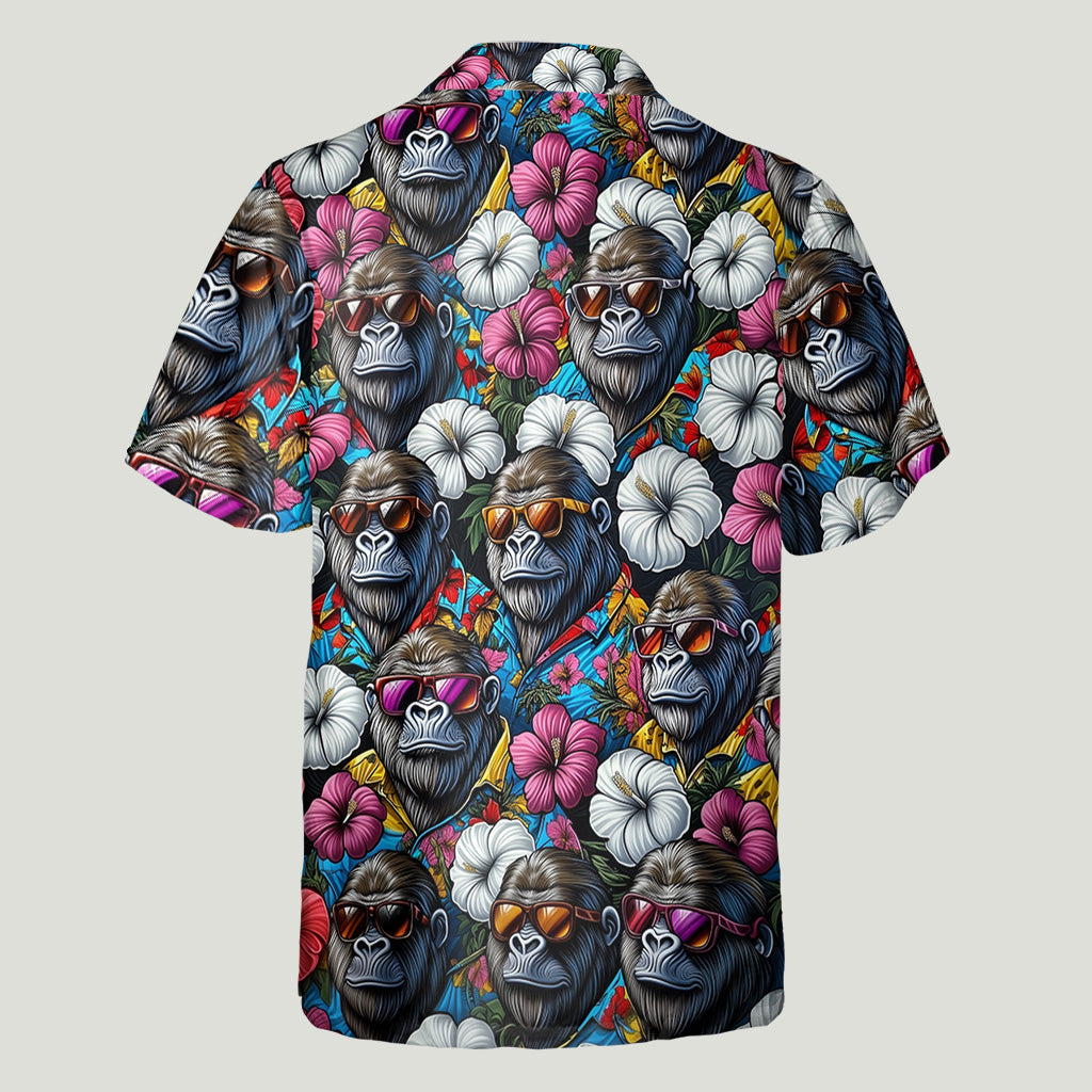 Ambiance estivale Bigfoot - Chemise hawaïenne de randonnée personnalisée et short pour homme