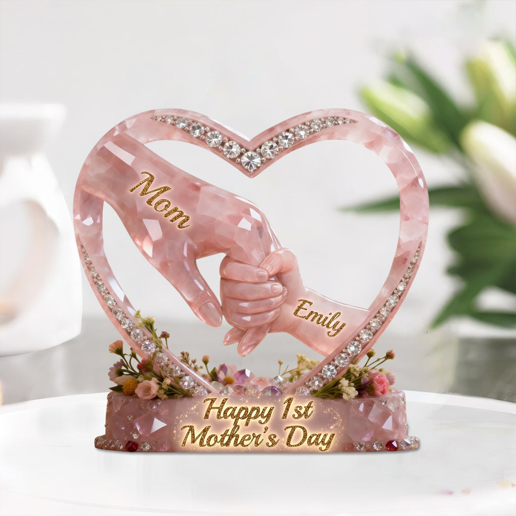 Joyeuse 1ère Fête des Mères - Plaque Acrylique Personnalisée en Forme