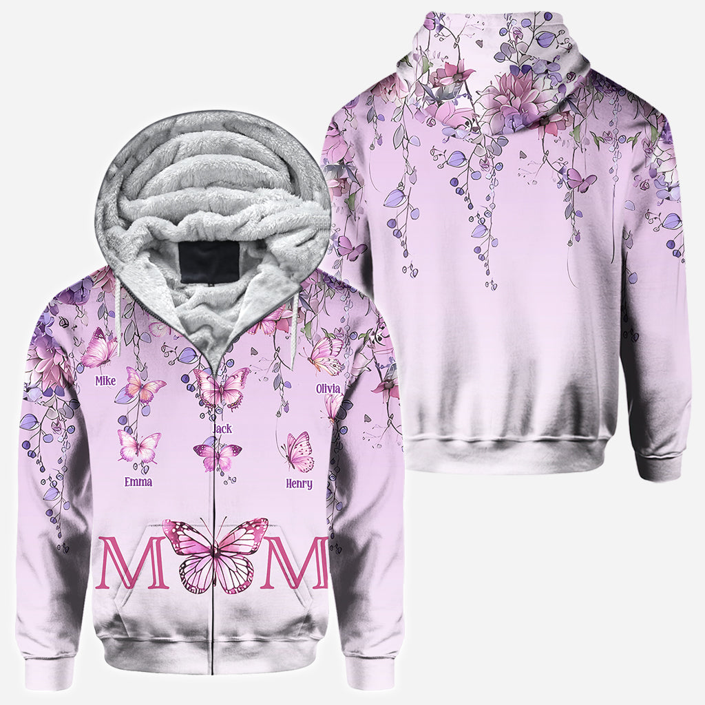 T-shirt personnalisé « Mère et Enfants Papillon » - T-shirt intégral pour maman