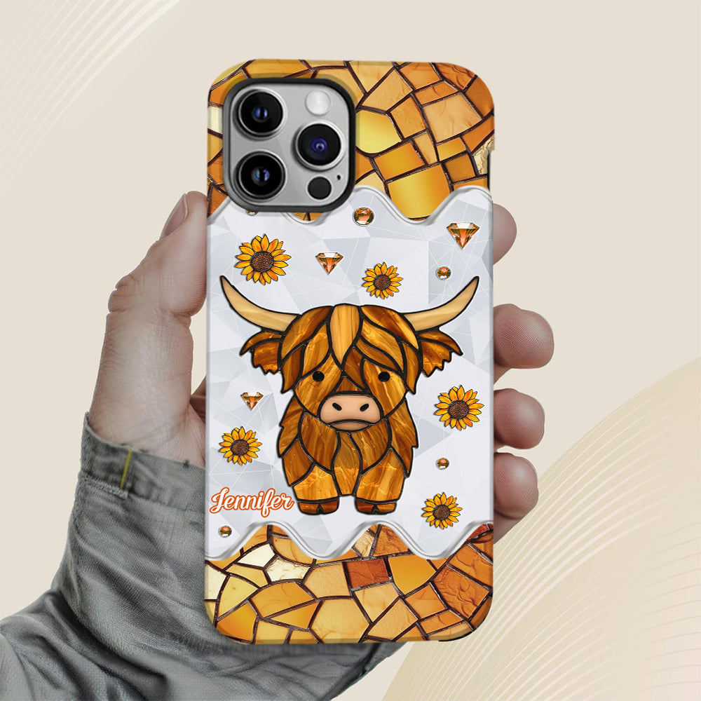 Adorable vache des Highlands - Coque de téléphone personnalisée avec imprimé intégral vache des Highlands