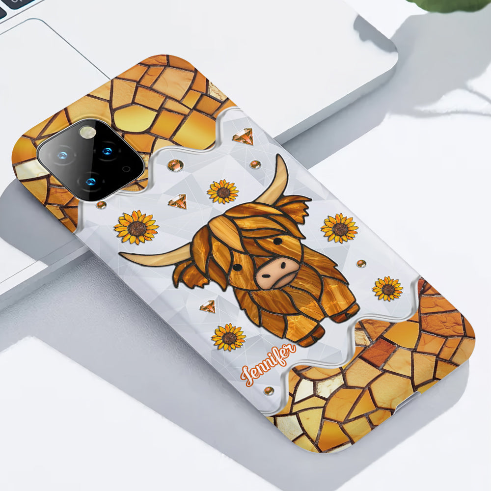 Adorable vache des Highlands - Coque de téléphone personnalisée avec imprimé intégral vache des Highlands
