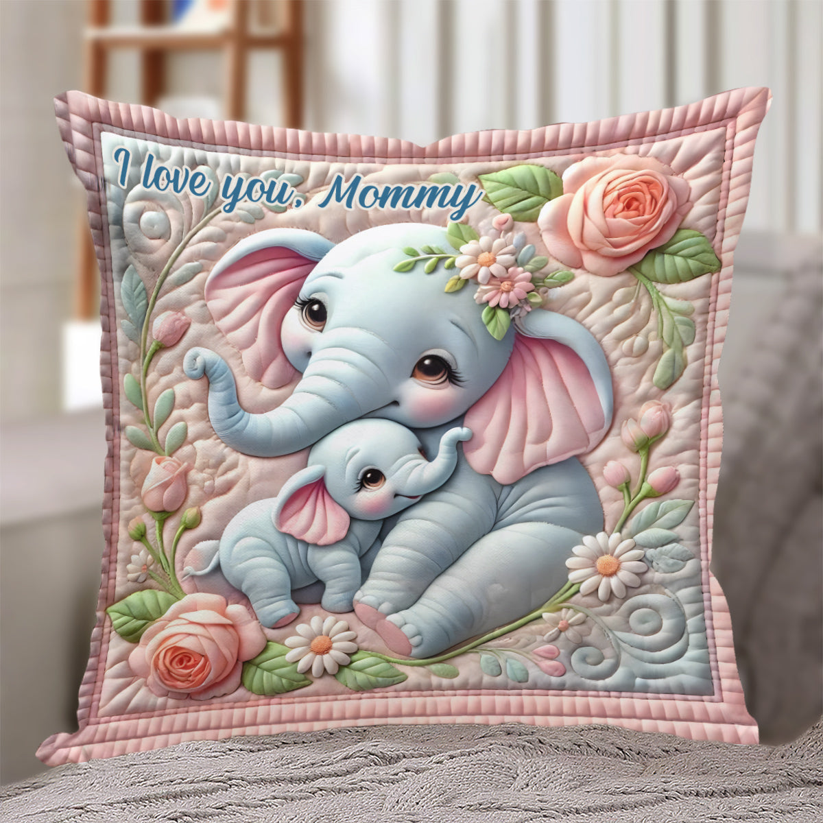Je t'aime - Coussin décoratif personnalisé pour maman