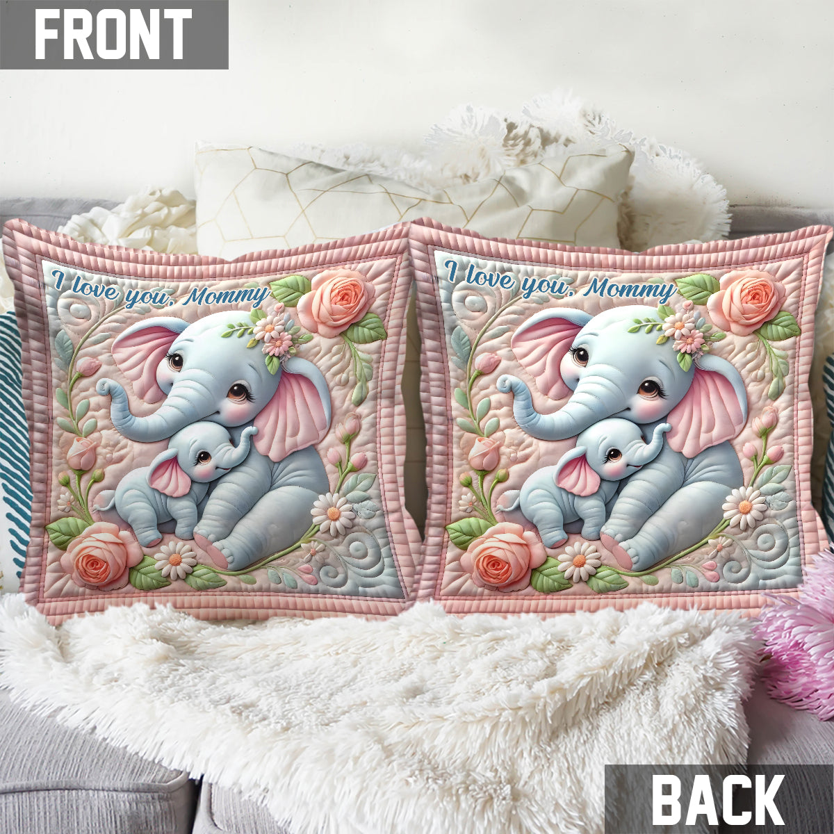 Je t'aime - Coussin décoratif personnalisé pour maman