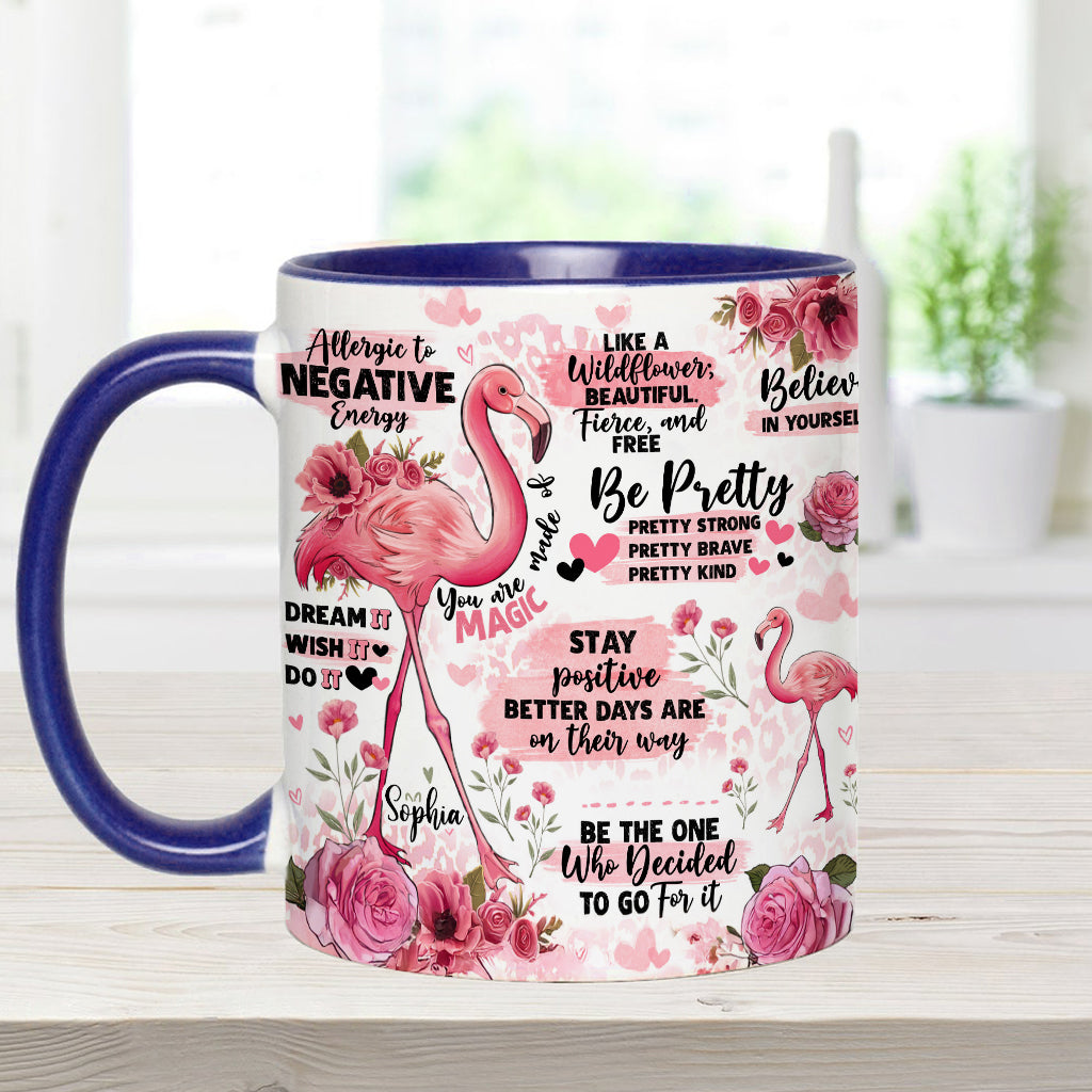 Mug personnalisé Flamant rose - Affirmation Flamant rose