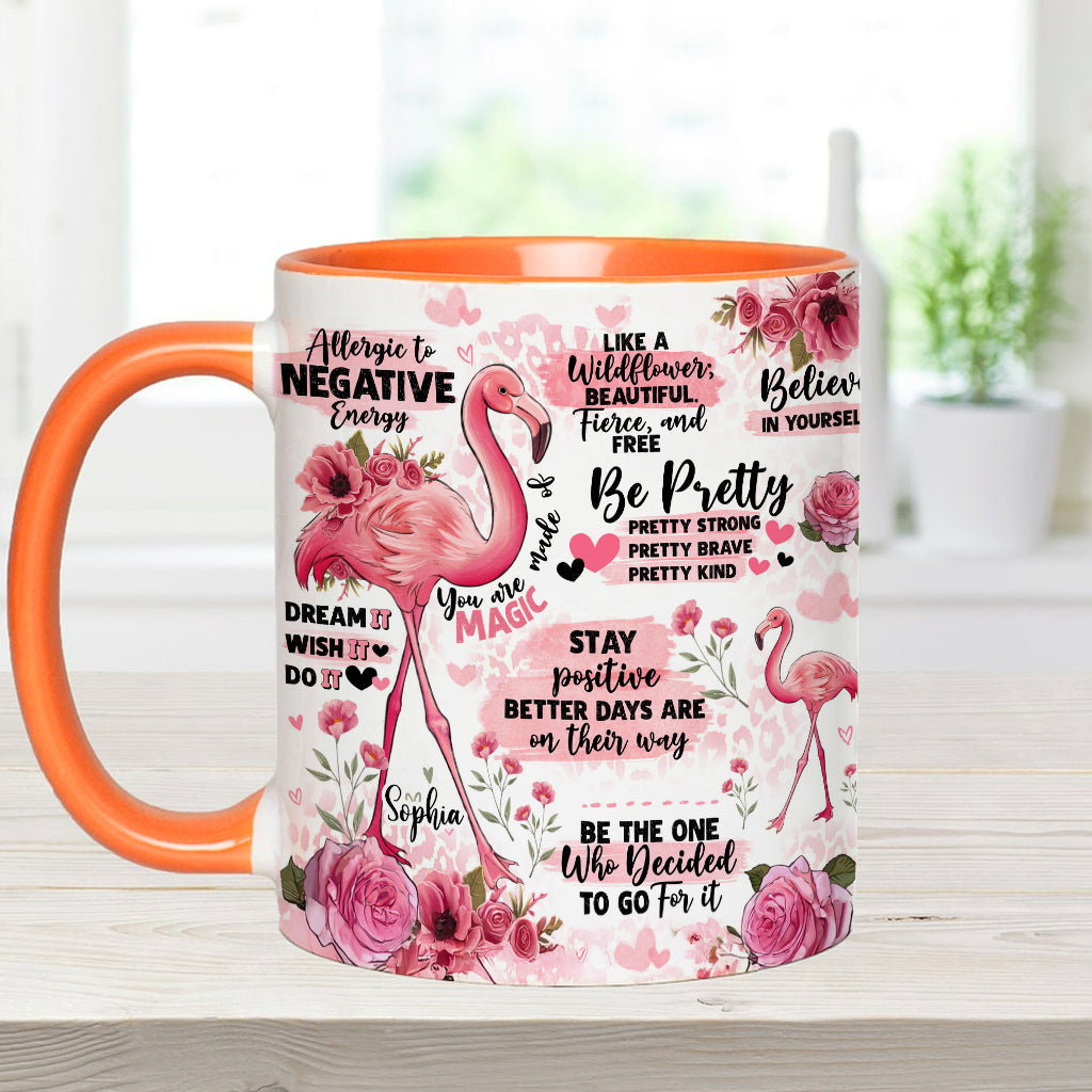 Mug personnalisé Flamant rose - Affirmation Flamant rose