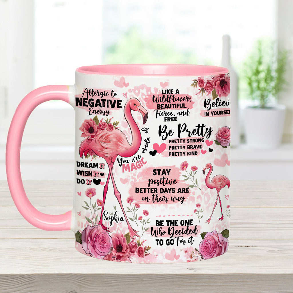 Mug personnalisé Flamant rose - Affirmation Flamant rose
