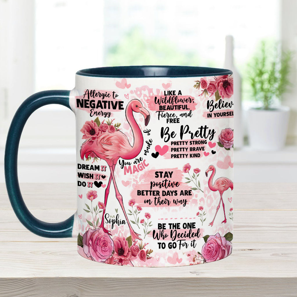 Mug personnalisé Flamant rose - Affirmation Flamant rose