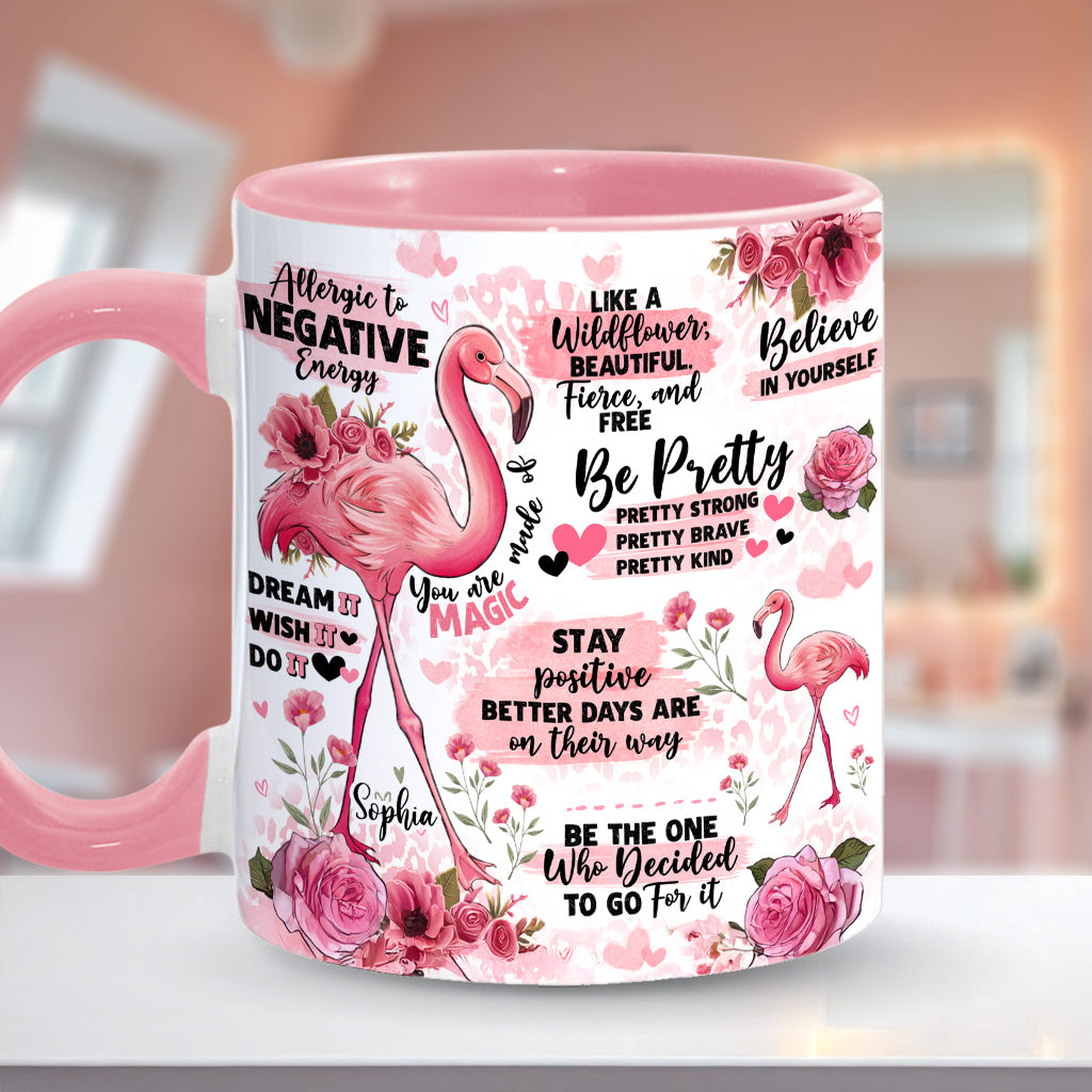 Mug personnalisé Flamant rose - Affirmation Flamant rose