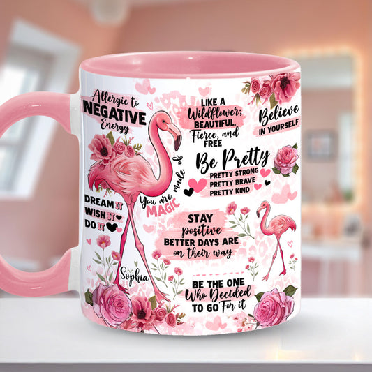 Mug personnalisé Flamant rose - Affirmation Flamant rose