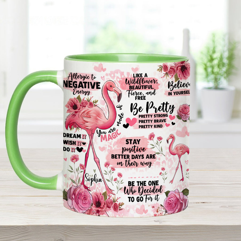 Mug personnalisé Flamant rose - Affirmation Flamant rose