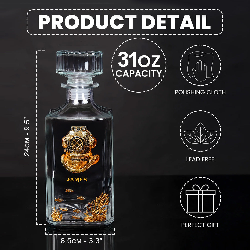 Cadeau pour les passionnés de plongée sous-marine : verre à whisky personnalisé sur le thème de la plongée.
