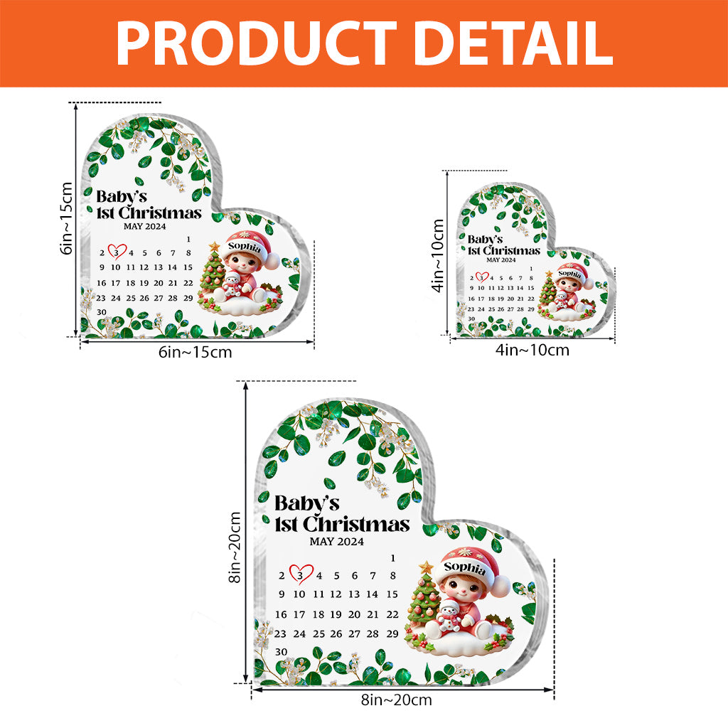 Premier Noël de bébé - Plaque acrylique personnalisée pour la famille