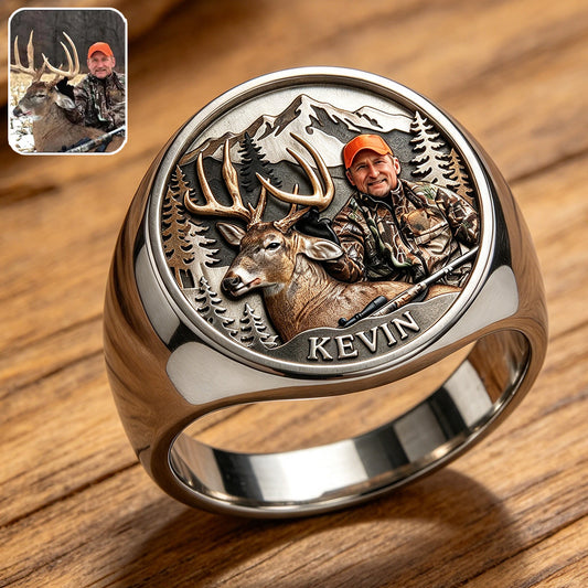Custom From Any Photo - Personalized Hunting Signet Ring