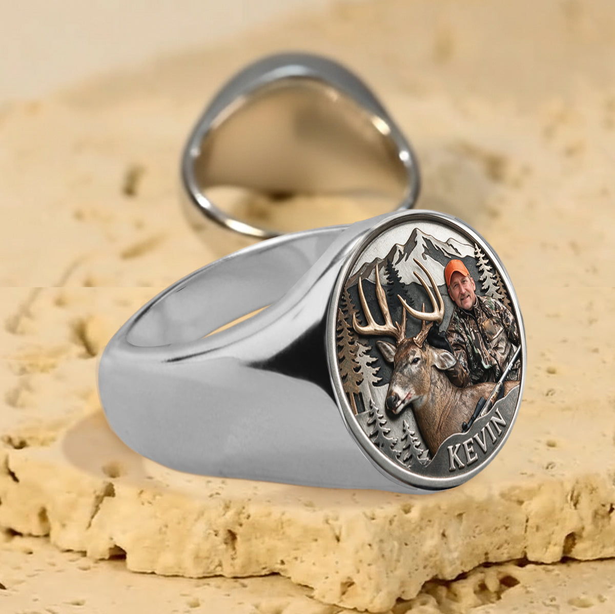 Custom From Any Photo - Personalized Hunting Signet Ring