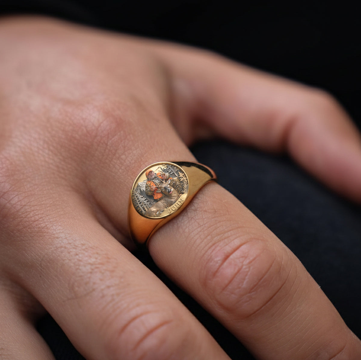 Custom From Any Photo - Personalized Hunting Signet Ring