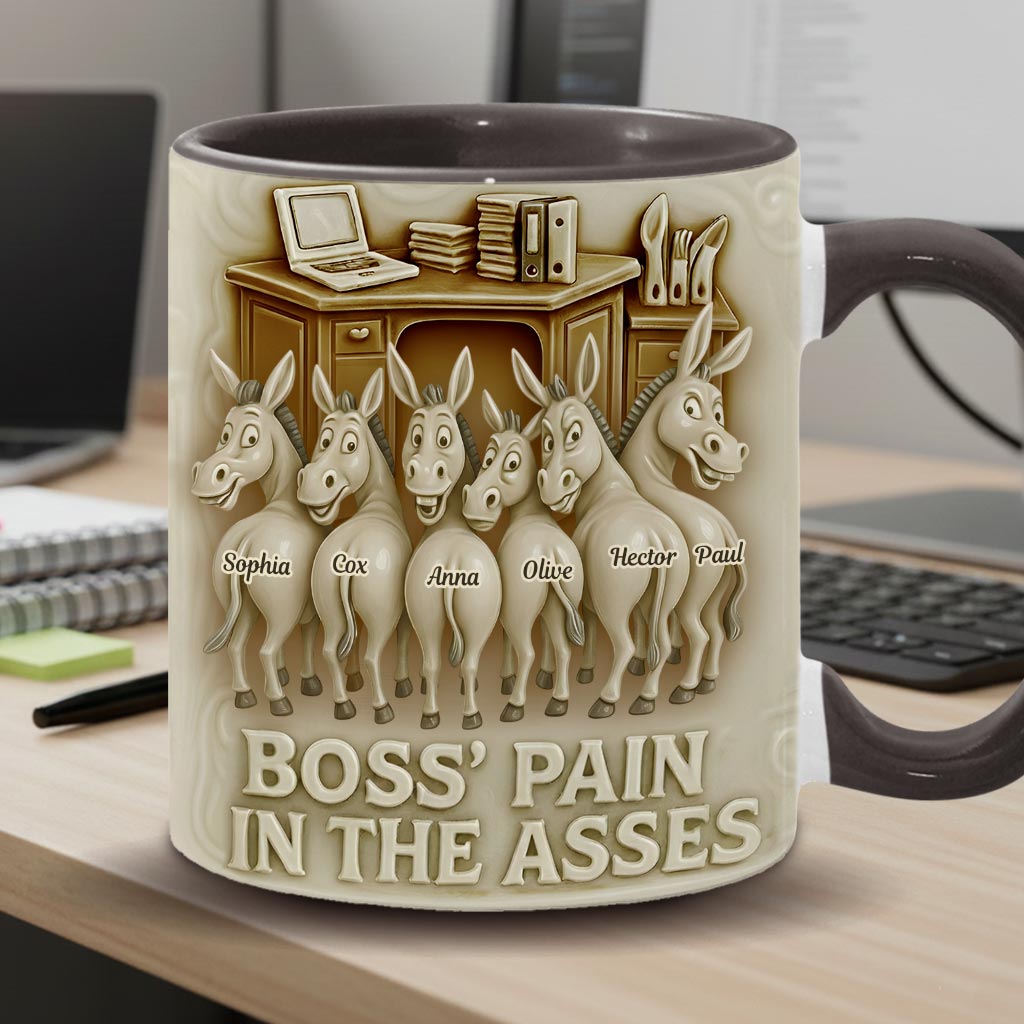 Mug personnalisé « Patron insupportable et âne » pour collègue