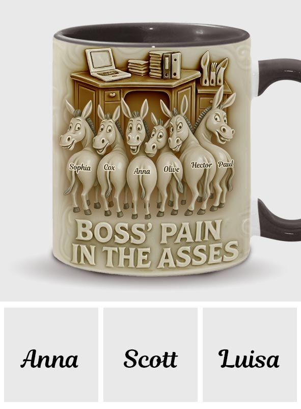 Mug personnalisé « Patron insupportable et âne » pour collègue