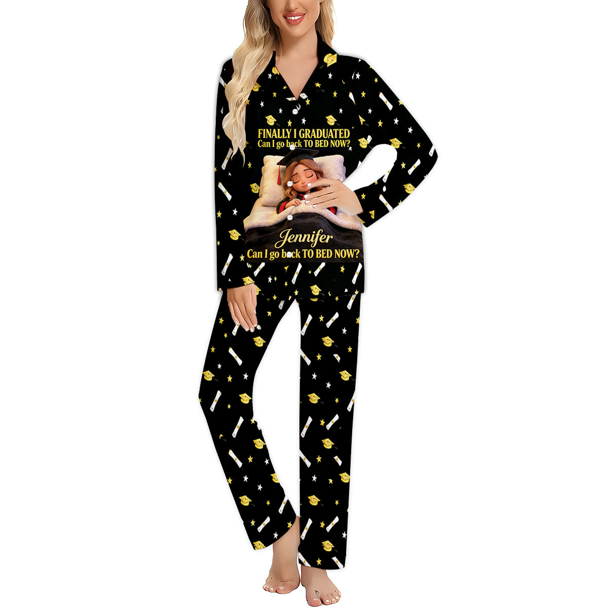 Puis-je aller au lit maintenant - Pyjama personnalisé pour la remise des diplômes