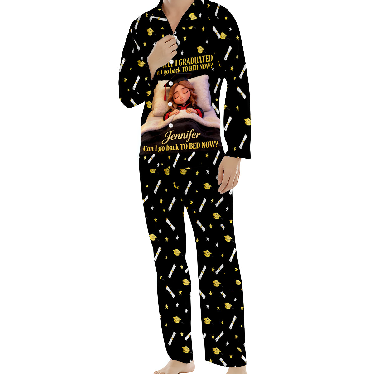 Puis-je aller au lit maintenant - Pyjama personnalisé pour la remise des diplômes