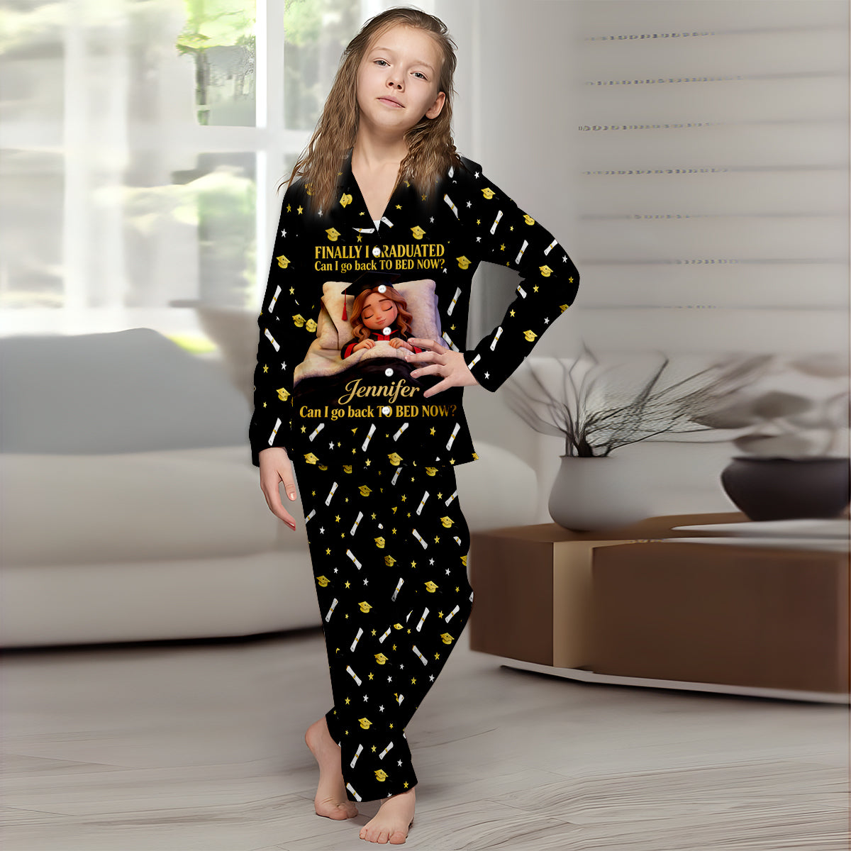 Puis-je aller au lit maintenant - Pyjama personnalisé pour la remise des diplômes