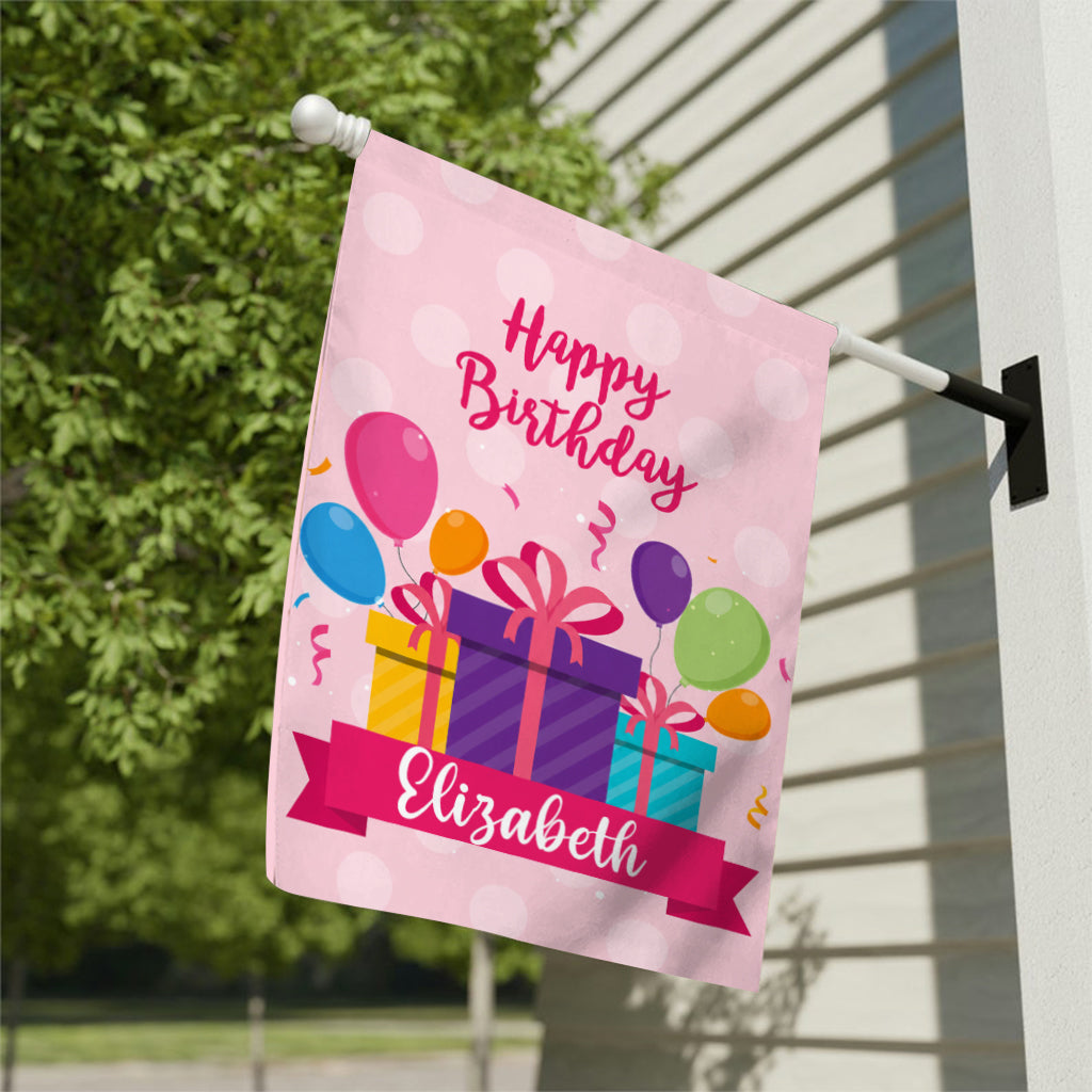Happy Birthday - Personalized Birthday Garden Flag